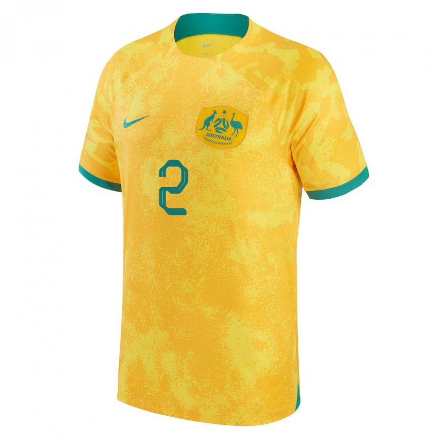 Niño Camiseta Australia Milos Degenek #2 Dorado 1ª Equipación 22-24 La Camisa México