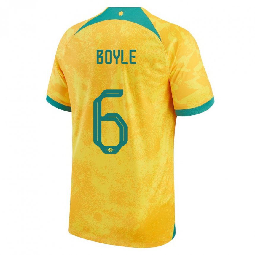 Niño Camiseta Australia Martin Boyle #6 Dorado 1ª Equipación 22-24 La Camisa México