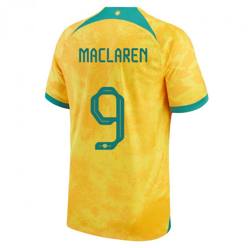 Niño Camiseta Australia Jamie Maclaren #9 Dorado 1ª Equipación 22-24 La Camisa México