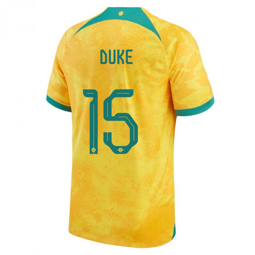 Niño Camiseta Australia Mitchell Duke #15 Dorado 1ª Equipación 22-24 La Camisa México