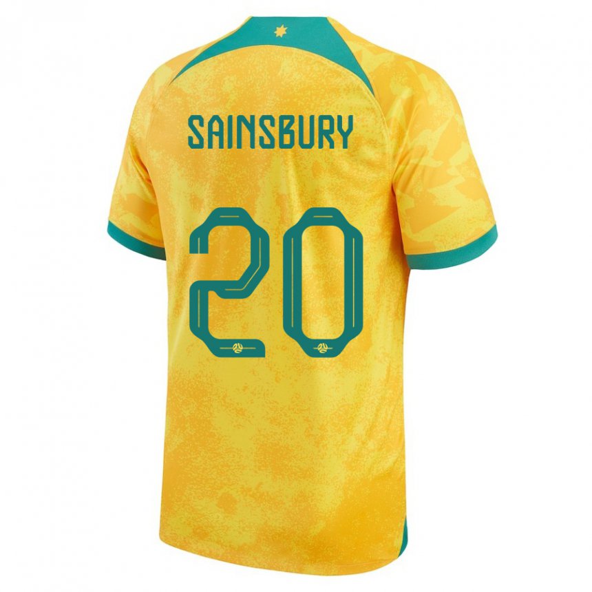 Niño Camiseta Australia Trent Sainsbury #20 Dorado 1ª Equipación 22-24 La Camisa México