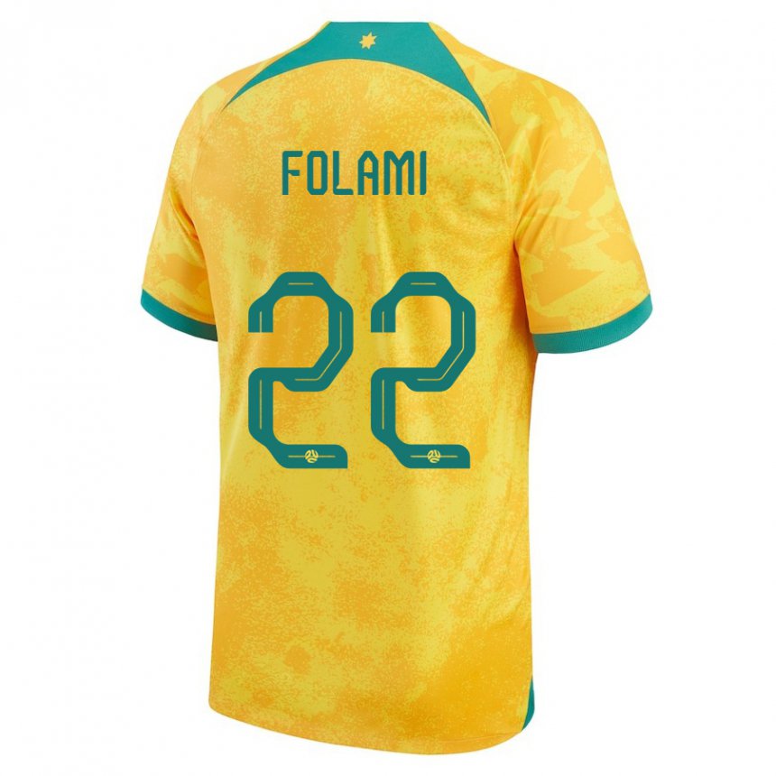 Niño Camiseta Australia Ben Folami #22 Dorado 1ª Equipación 22-24 La Camisa México