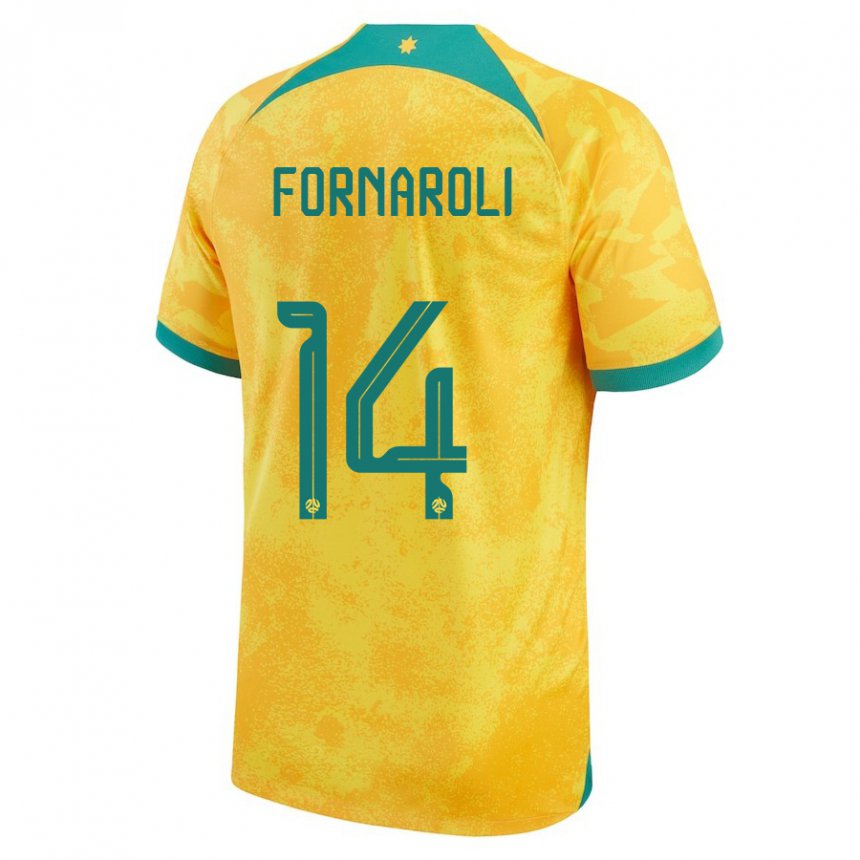 Niño Camiseta Australia Bruno Fornaroli #14 Dorado 1ª Equipación 22-24 La Camisa México