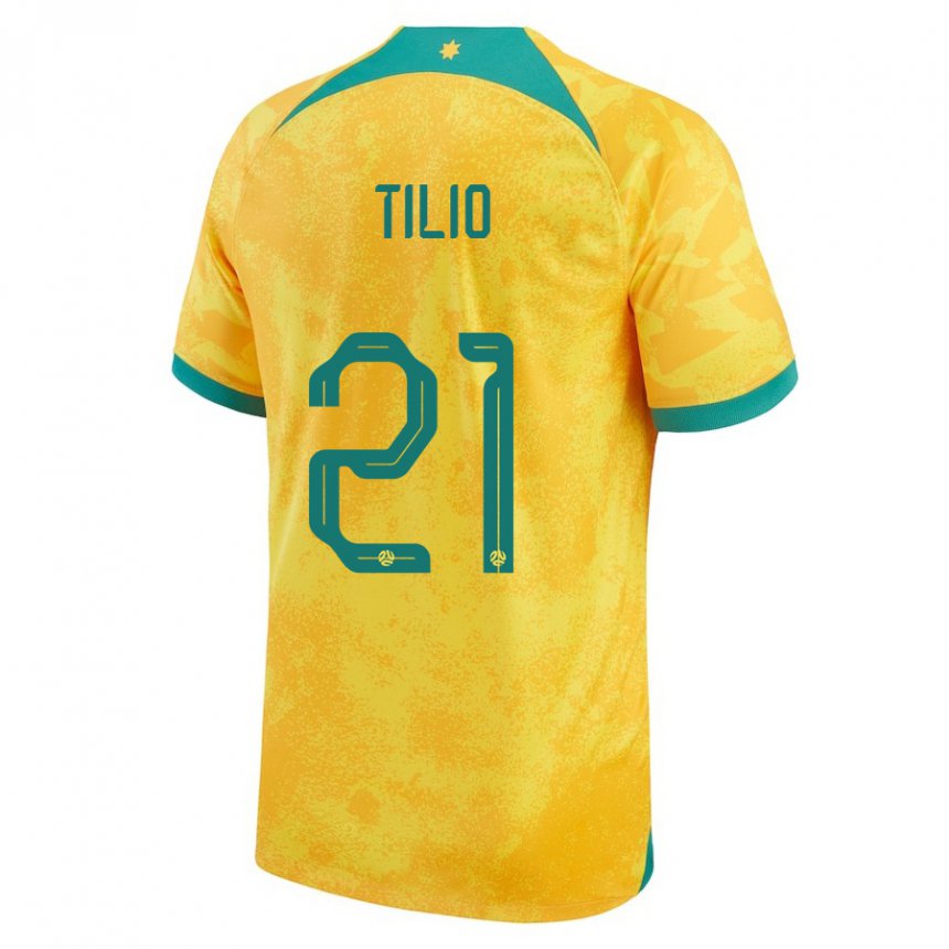 Niño Camiseta Australia Marco Tilio #21 Dorado 1ª Equipación 22-24 La Camisa México