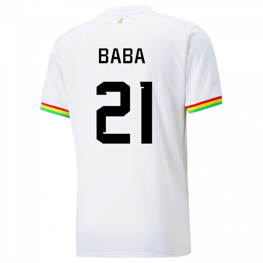 Niño Camiseta Ghana Iddrisu Baba #21 Blanco 1ª Equipación 22-24 La Camisa México