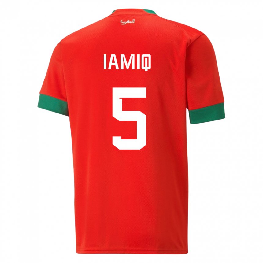 Niño Camiseta Marruecos Jawad Iamiq #5 Rojo 1ª Equipación 22-24 La Camisa México