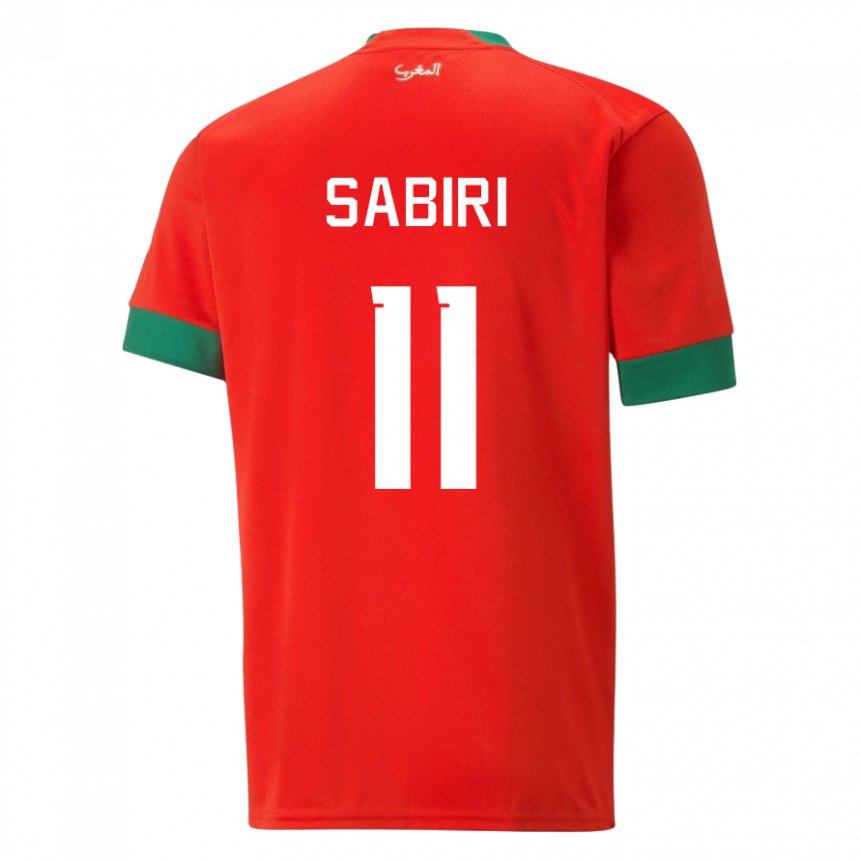 Niño Camiseta Marruecos Abdelhamid Sabiri #11 Rojo 1ª Equipación 22-24 La Camisa México