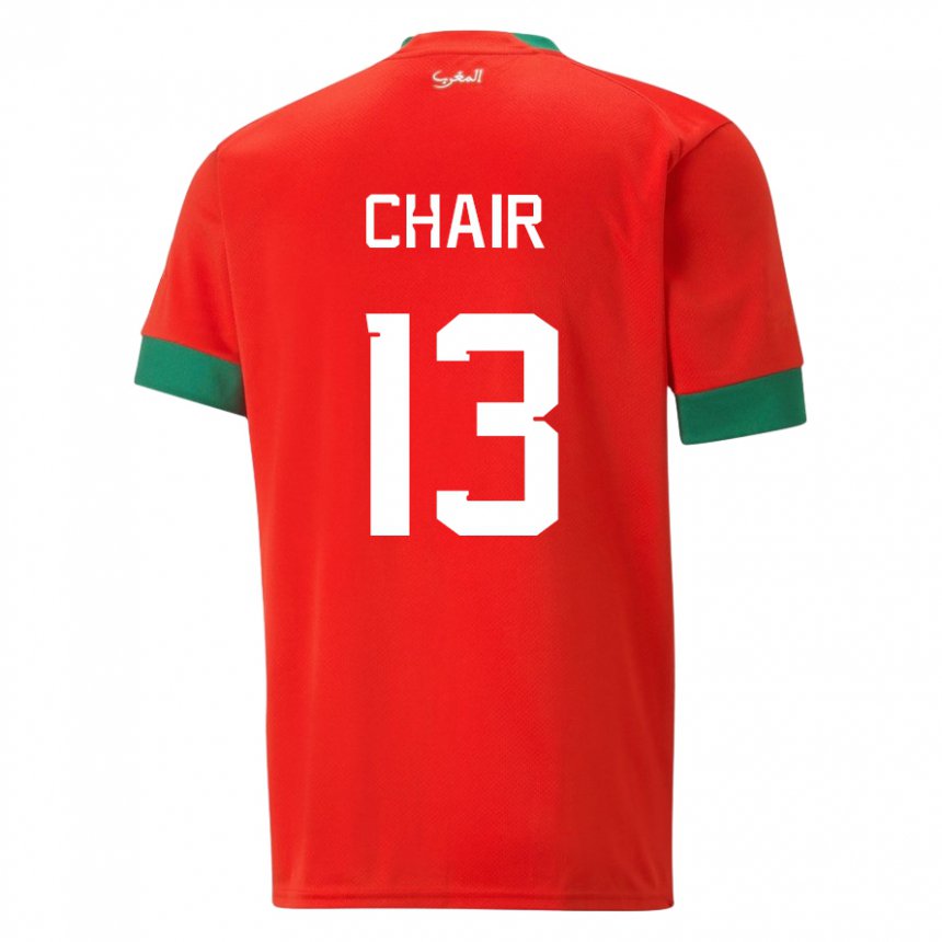 Niño Camiseta Marruecos Iliass Chair #13 Rojo 1ª Equipación 22-24 La Camisa México