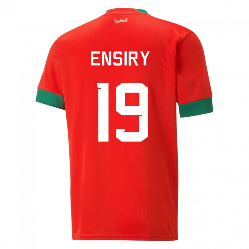 Niño Camiseta Marruecos Youssef Ensiry #19 Rojo 1ª Equipación 22-24 La Camisa México