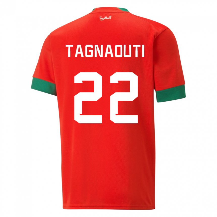 Niño Camiseta Marruecos Ahmed Reda Tagnaouti #22 Rojo 1ª Equipación 22-24 La Camisa México