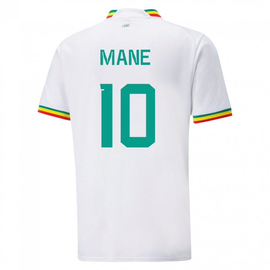 Niño Camiseta Senegal Sadio Mane #10 Blanco 1ª Equipación 22-24 La Camisa México