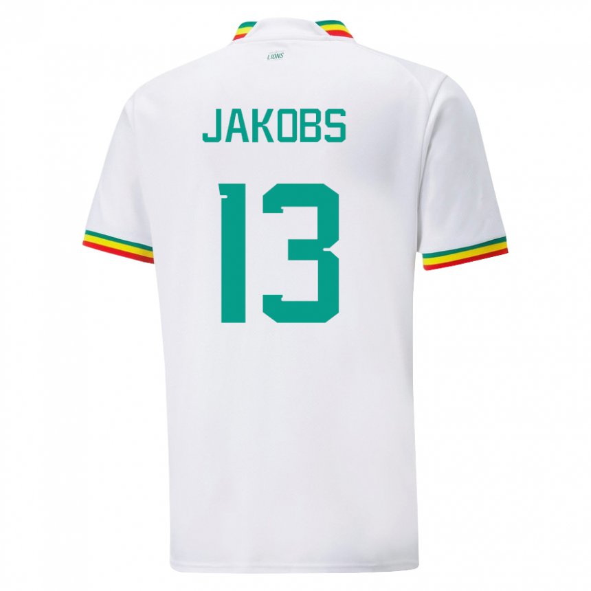 Niño Camiseta Senegal Ismail Jakobs #13 Blanco 1ª Equipación 22-24 La Camisa México