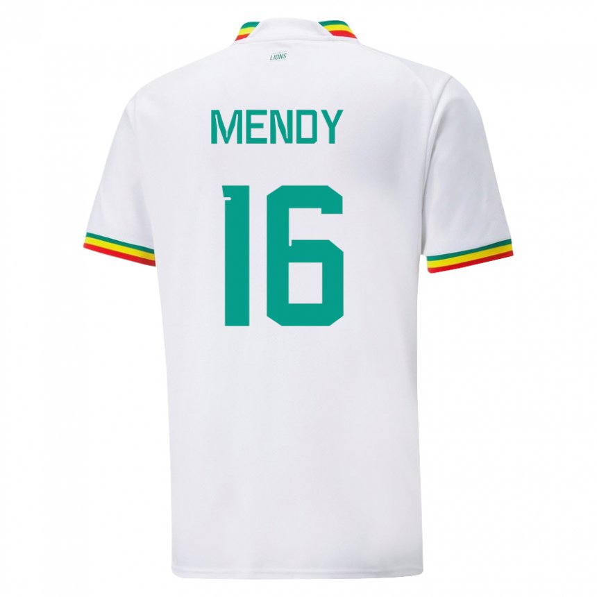 Niño Camiseta Senegal Edouard Mendy #16 Blanco 1ª Equipación 22-24 La Camisa México