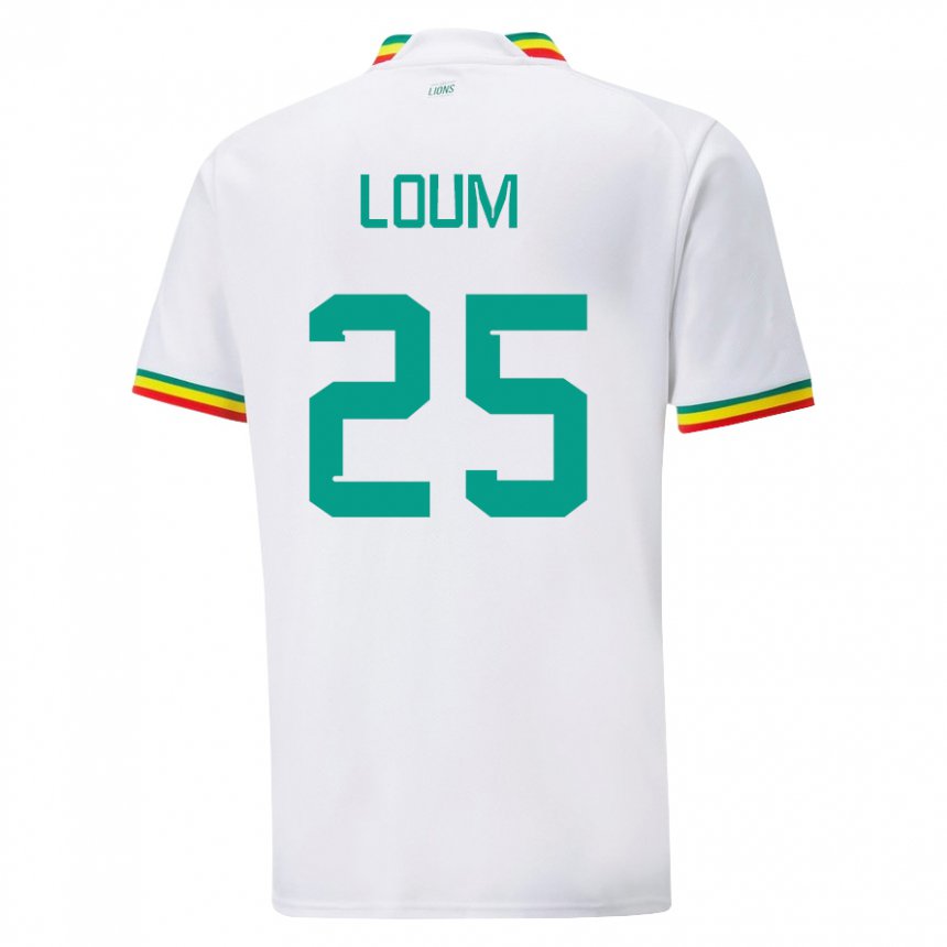 Niño Camiseta Senegal Mamadou Loum #25 Blanco 1ª Equipación 22-24 La Camisa México