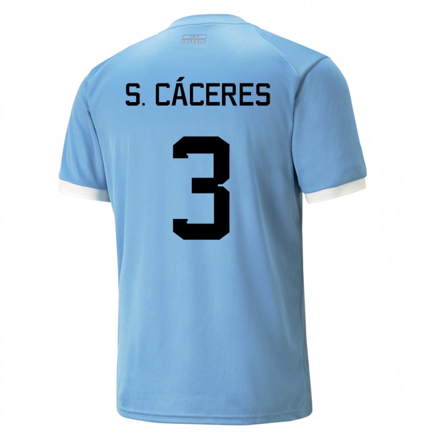 Niño Camiseta Uruguay Sebastian Caceres #3 Azul 1ª Equipación 22-24 La Camisa México