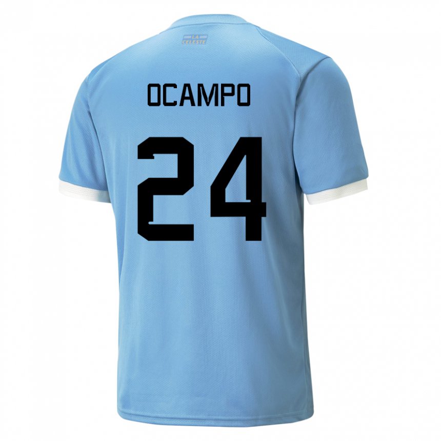 Niño Camiseta Uruguay Brian Ocampo #24 Azul 1ª Equipación 22-24 La Camisa México