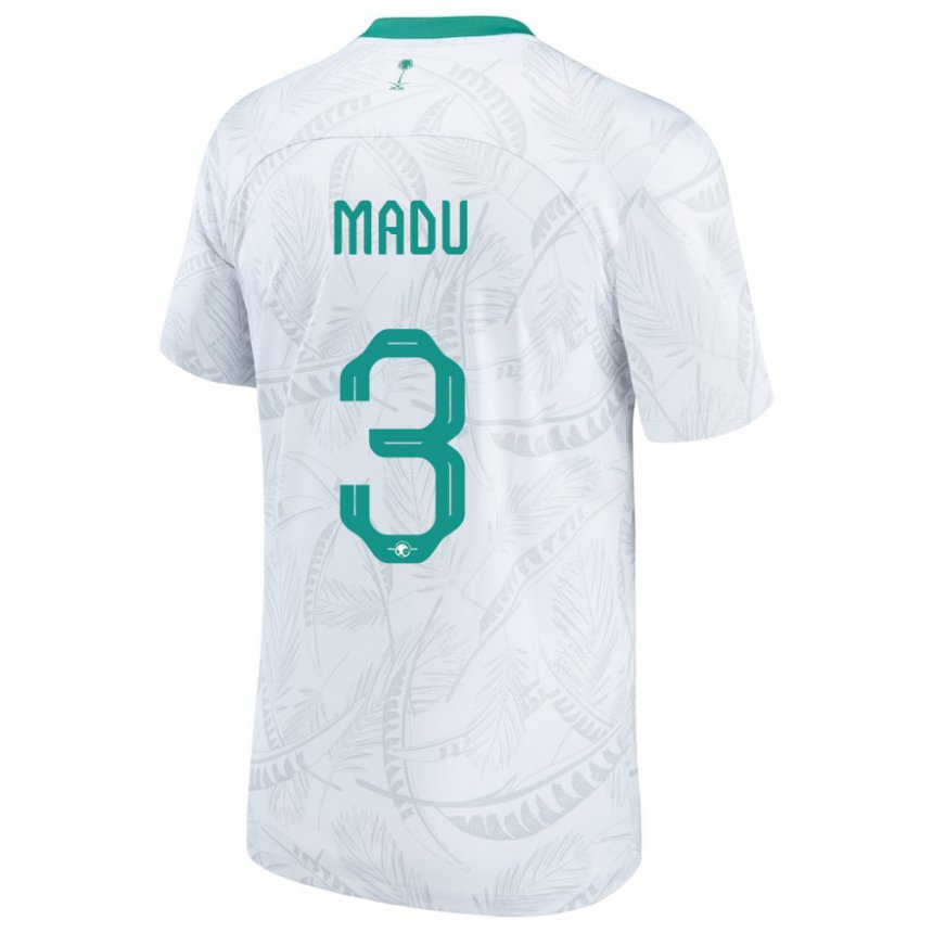 Niño Camiseta Arabia Saudita Abdullah Madu #3 Blanco 1ª Equipación 22-24 La Camisa México