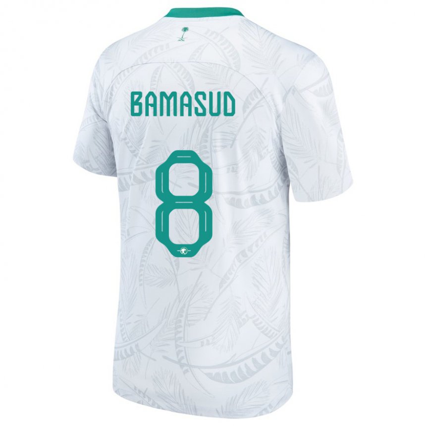 Niño Camiseta Arabia Saudita Ahmed Bamasud #8 Blanco 1ª Equipación 22-24 La Camisa México