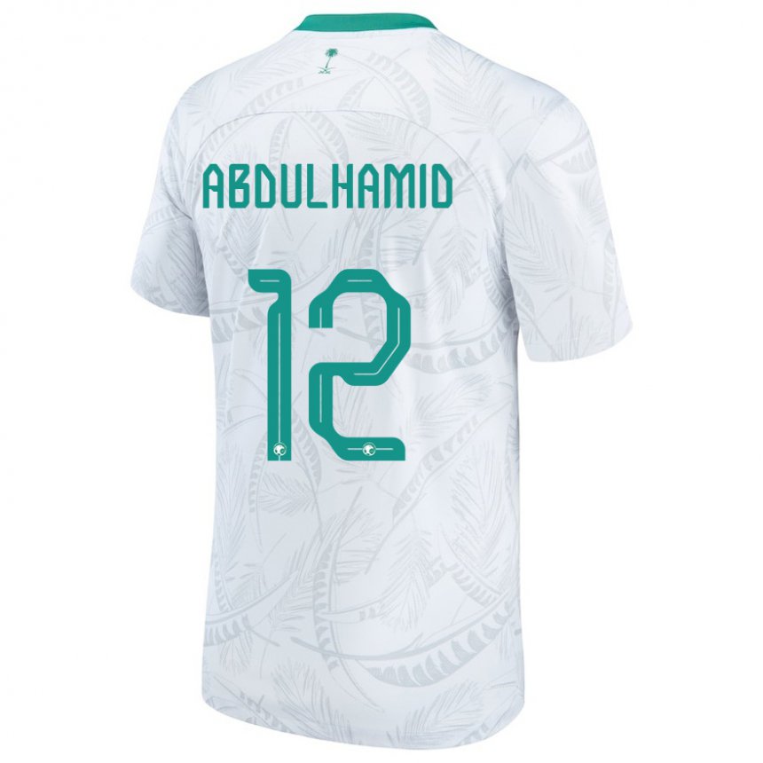 Niño Camiseta Arabia Saudita Saud Abdulhamid #12 Blanco 1ª Equipación 22-24 La Camisa México