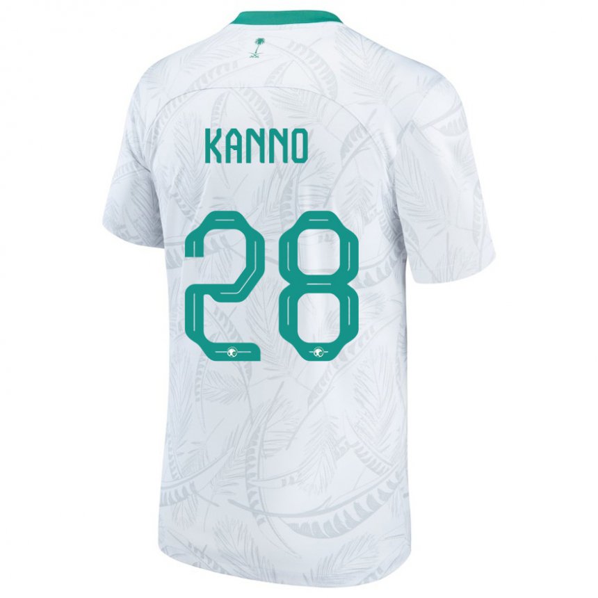 Niño Camiseta Arabia Saudita Mohamed Kanno #28 Blanco 1ª Equipación 22-24 La Camisa México