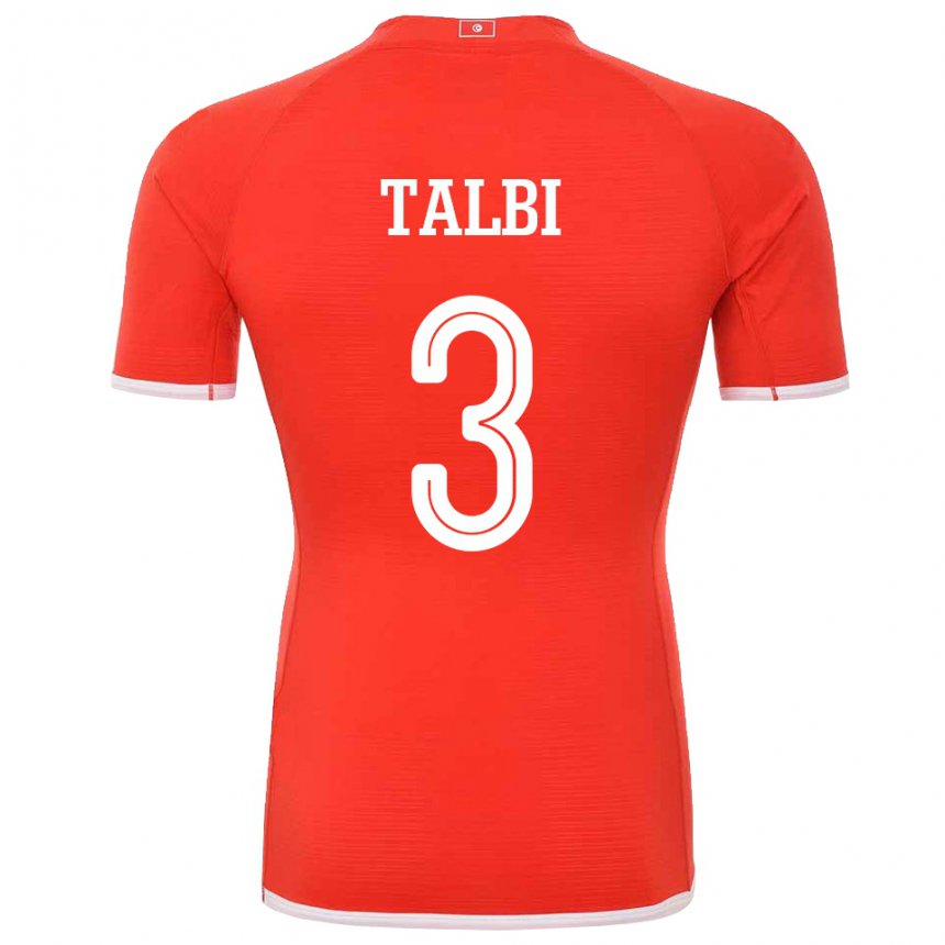 Niño Camiseta Túnez Montassar Talbi #3 Rojo 1ª Equipación 22-24 La Camisa México