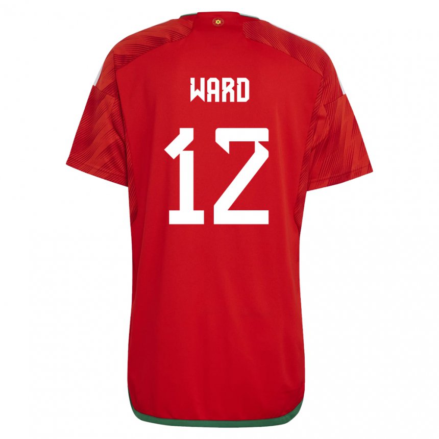 Niño Camiseta Gales Danny Ward #12 Rojo 1ª Equipación 22-24 La Camisa México