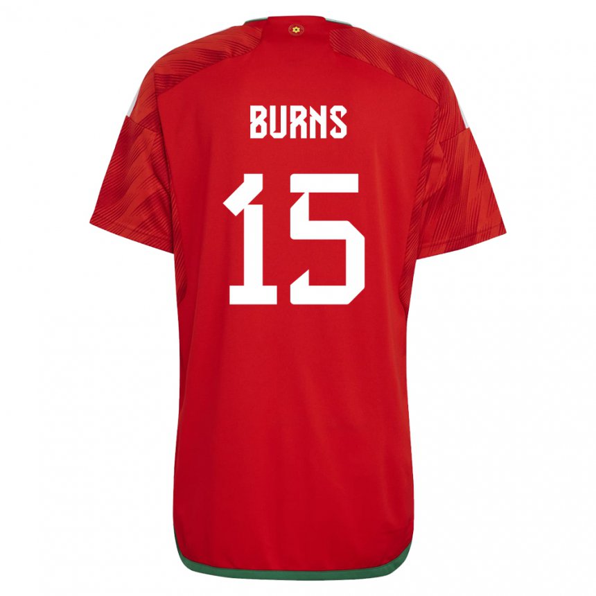 Niño Camiseta Gales Wes Burns #15 Rojo 1ª Equipación 22-24 La Camisa México