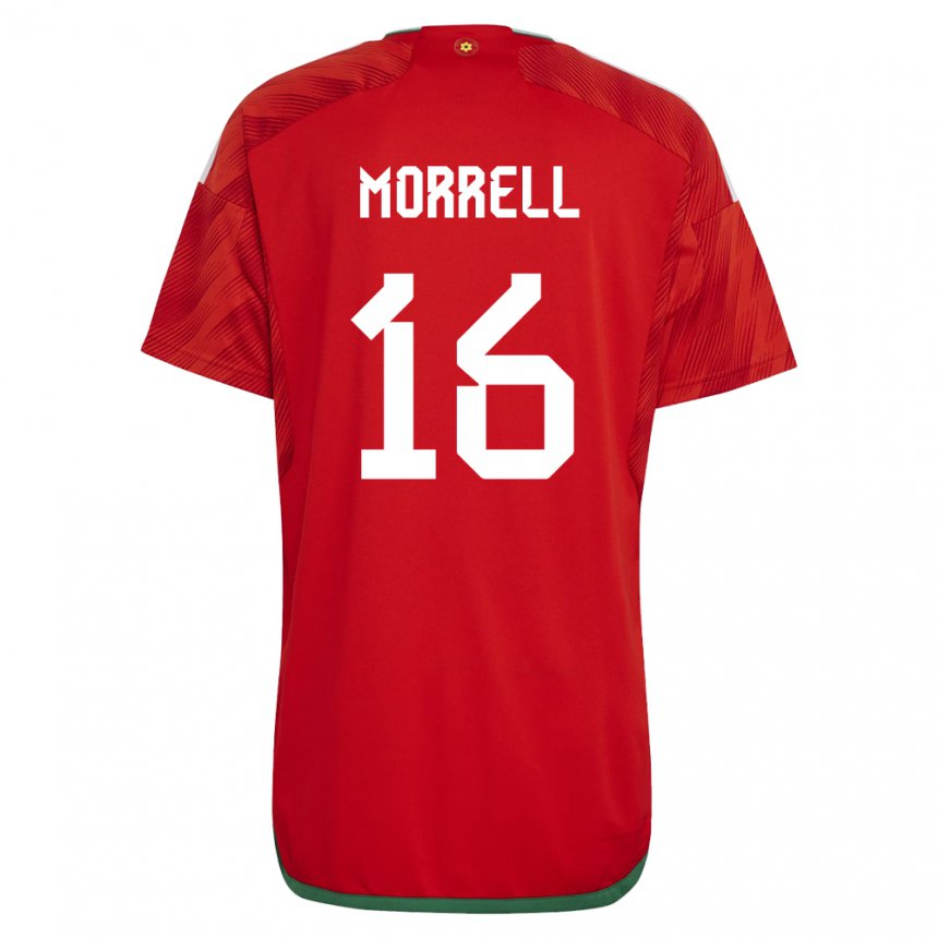 Niño Camiseta Gales Joe Morrell #16 Rojo 1ª Equipación 22-24 La Camisa México