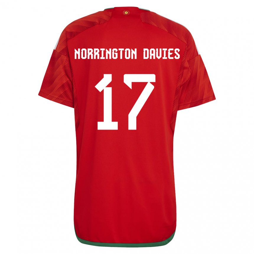 Niño Camiseta Gales Rhys Norrington Davies #17 Rojo 1ª Equipación 22-24 La Camisa México