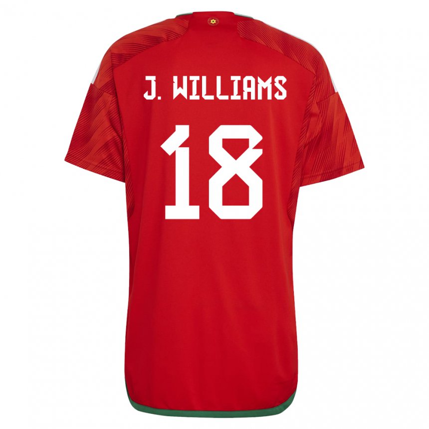 Niño Camiseta Gales Jonathan Williams #18 Rojo 1ª Equipación 22-24 La Camisa México