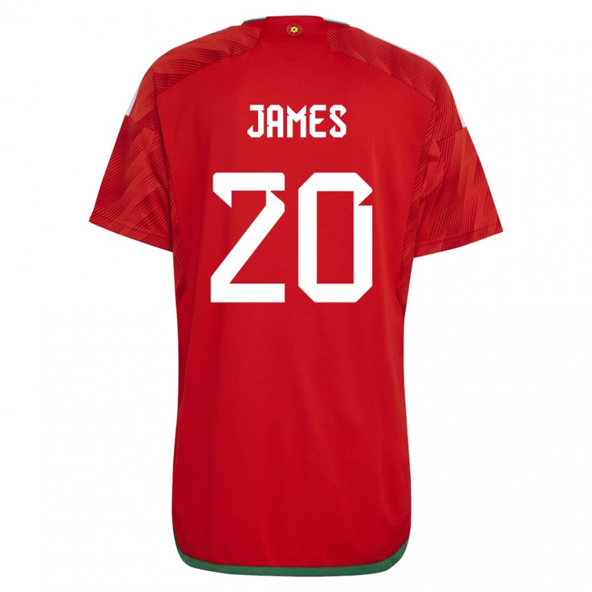 Niño Camiseta Gales Daniel James #20 Rojo 1ª Equipación 22-24 La Camisa México