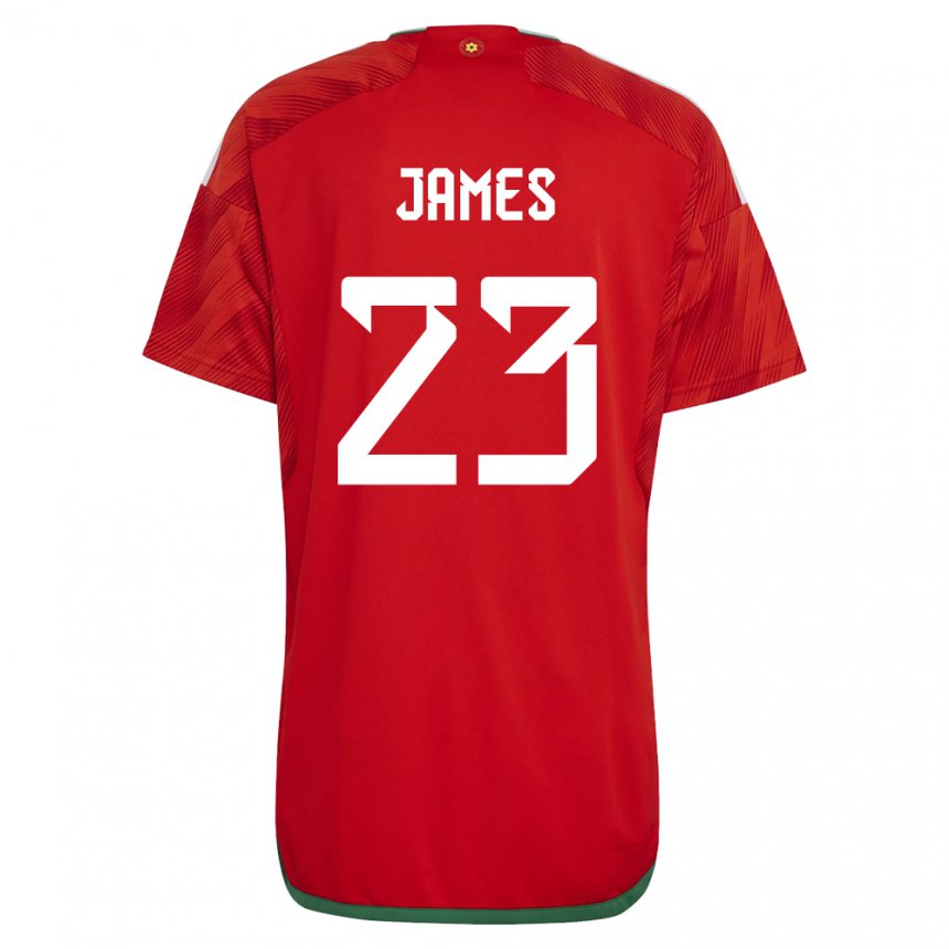 Niño Camiseta Gales Jordan James #23 Rojo 1ª Equipación 22-24 La Camisa México