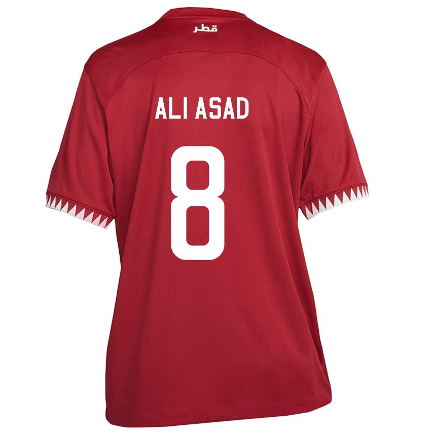 Niño Camiseta Catar Ali Asad #8 Granate 1ª Equipación 22-24 La Camisa México