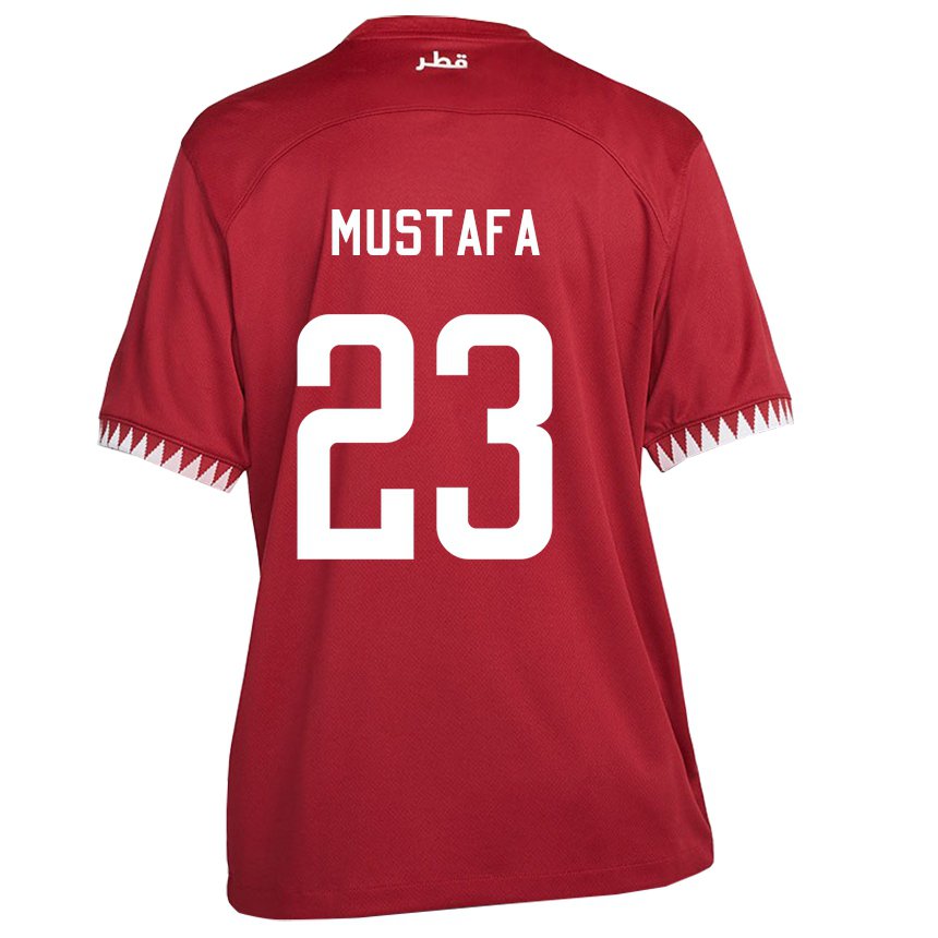 Niño Camiseta Catar Mustafa Mashaal #23 Granate 1ª Equipación 22-24 La Camisa México