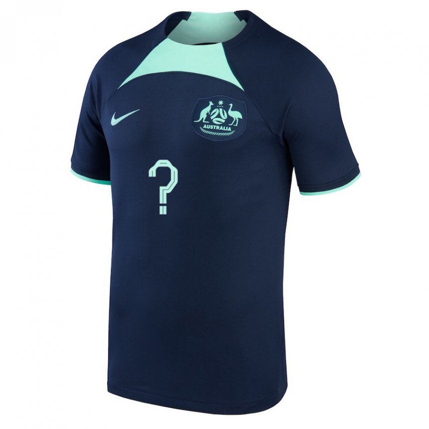 Niño Camiseta Australia Su Nombre #0 Azul Oscuro 2ª Equipación 22-24 La Camisa México