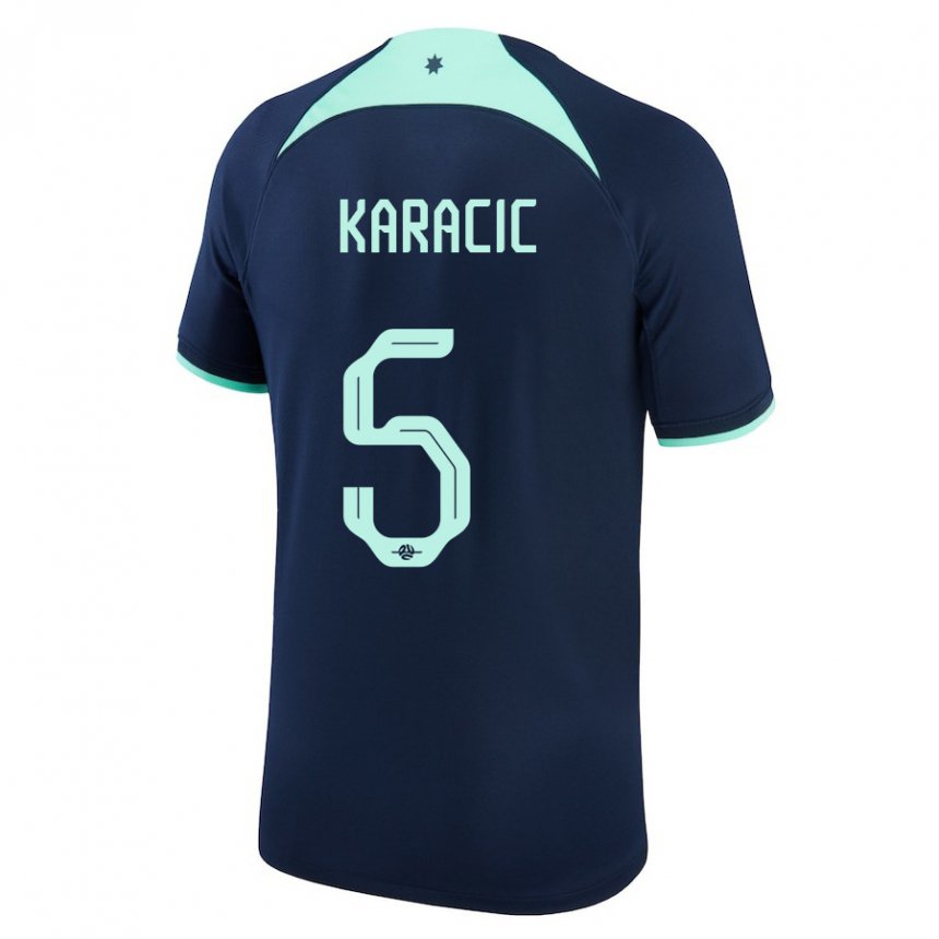 Niño Camiseta Australia Fran Karacic #5 Azul Oscuro 2ª Equipación 22-24 La Camisa México