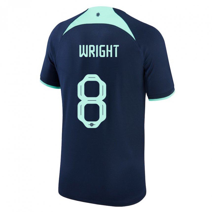 Niño Camiseta Australia Bailey Wright #8 Azul Oscuro 2ª Equipación 22-24 La Camisa México