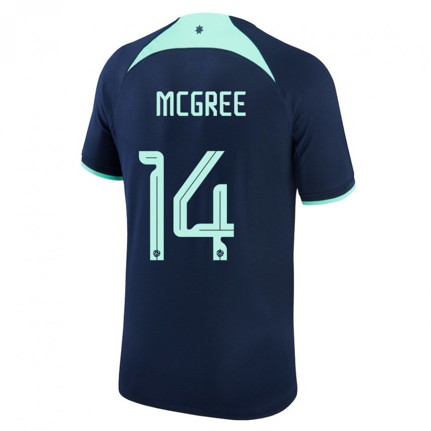 Niño Camiseta Australia Riley Mcgree #14 Azul Oscuro 2ª Equipación 22-24 La Camisa México