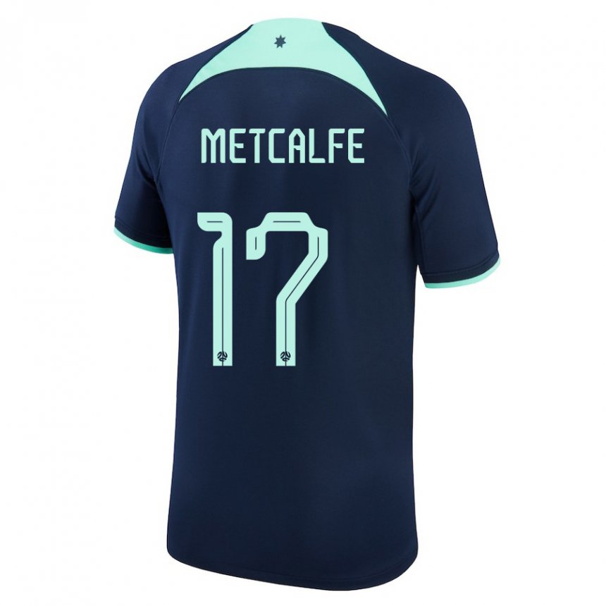 Niño Camiseta Australia Connor Metcalfe #17 Azul Oscuro 2ª Equipación 22-24 La Camisa México