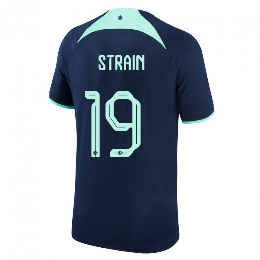 Niño Camiseta Australia Ryan Strain #19 Azul Oscuro 2ª Equipación 22-24 La Camisa México