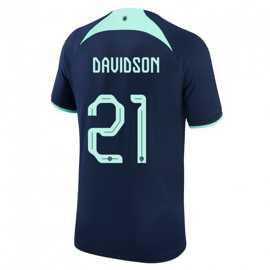 Niño Camiseta Australia Jason Davidson #21 Azul Oscuro 2ª Equipación 22-24 La Camisa México