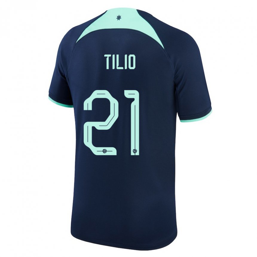 Niño Camiseta Australia Marco Tilio #21 Azul Oscuro 2ª Equipación 22-24 La Camisa México