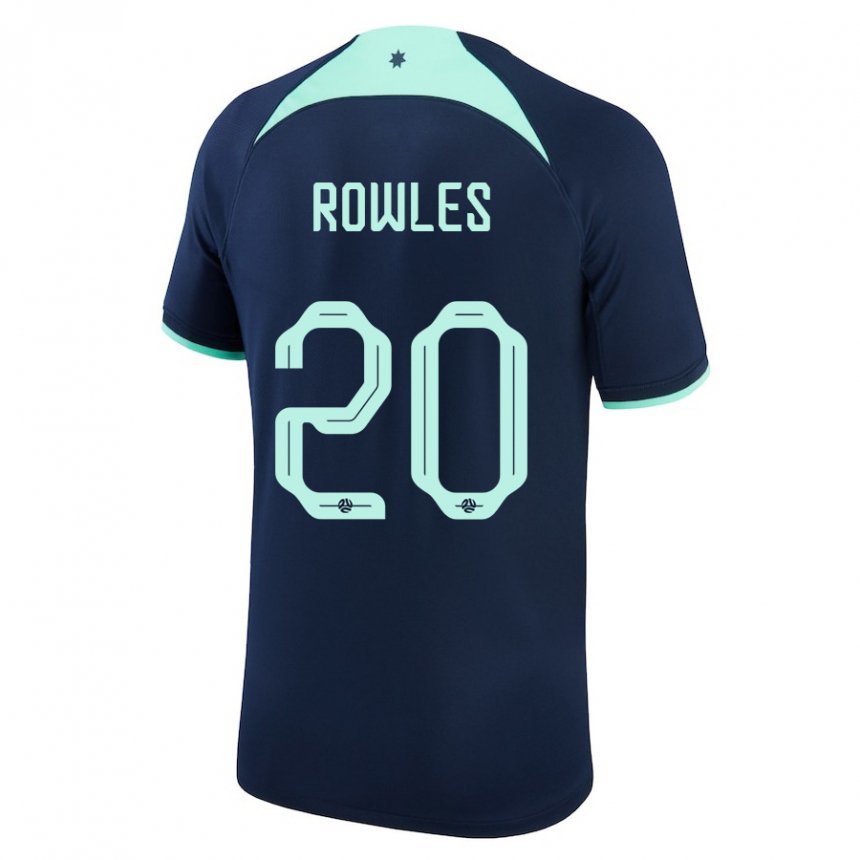 Niño Camiseta Australia Kye Rowles #20 Azul Oscuro 2ª Equipación 22-24 La Camisa México