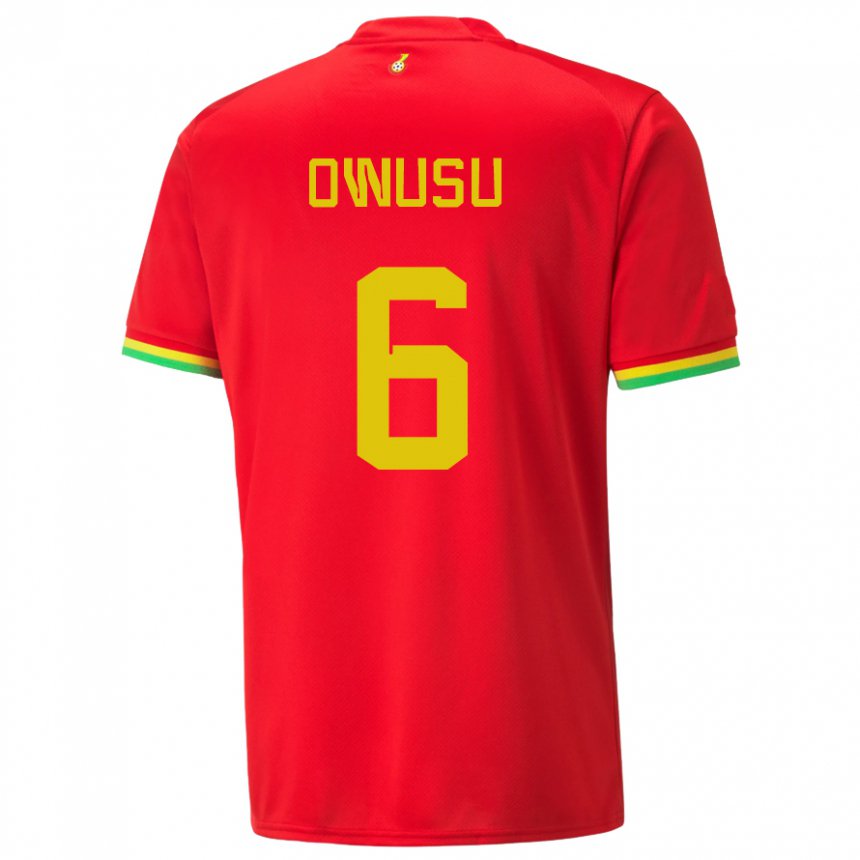 Niño Camiseta Ghana Elisha Owusu #6 Rojo 2ª Equipación 22-24 La Camisa México