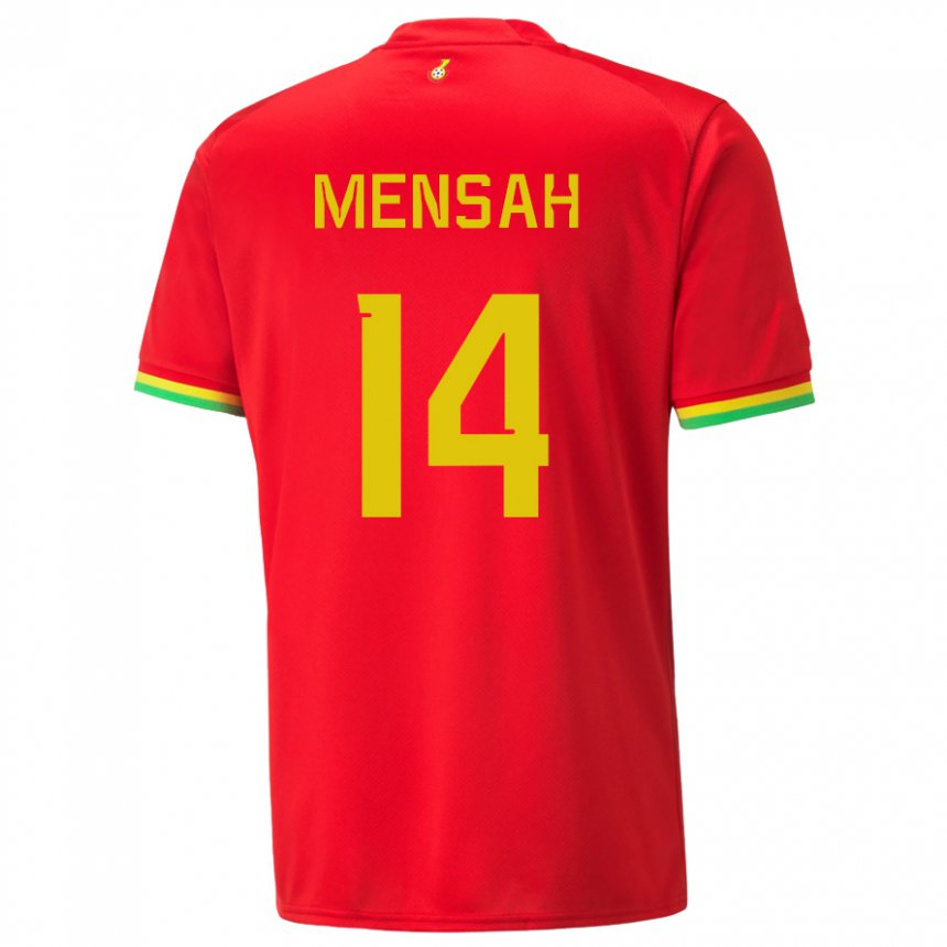 Niño Camiseta Ghana Gideon Mensah #14 Rojo 2ª Equipación 22-24 La Camisa México