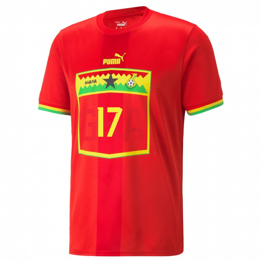 Niño Camiseta Ghana Benjamin Tetteh #17 Rojo 2ª Equipación 22-24 La Camisa México