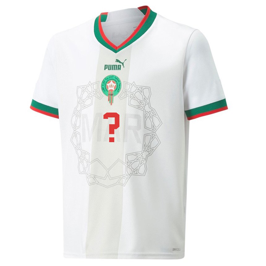 Niño Camiseta Marruecos Su Nombre #0 Blanco 2ª Equipación 22-24 La Camisa México