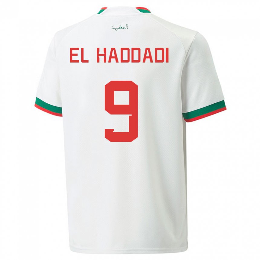 Niño Camiseta Marruecos Munir El Haddadi #9 Blanco 2ª Equipación 22-24 La Camisa México