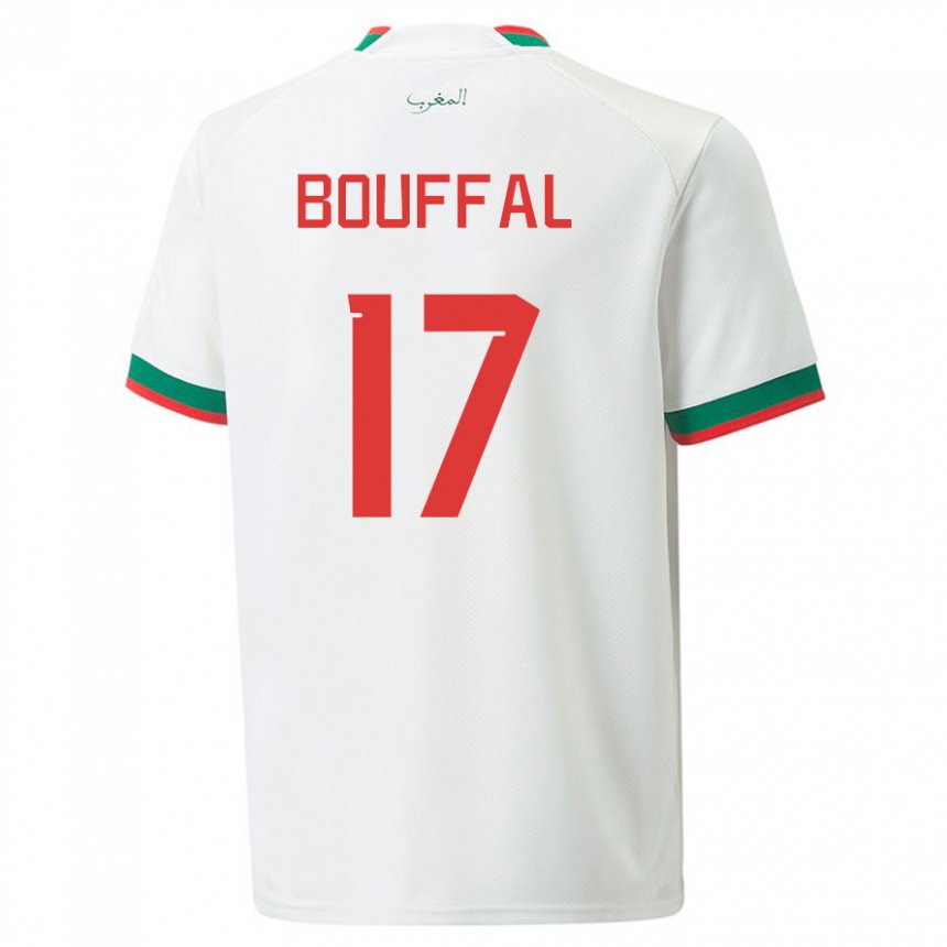 Niño Camiseta Marruecos Soufiane Bouffal #17 Blanco 2ª Equipación 22-24 La Camisa México