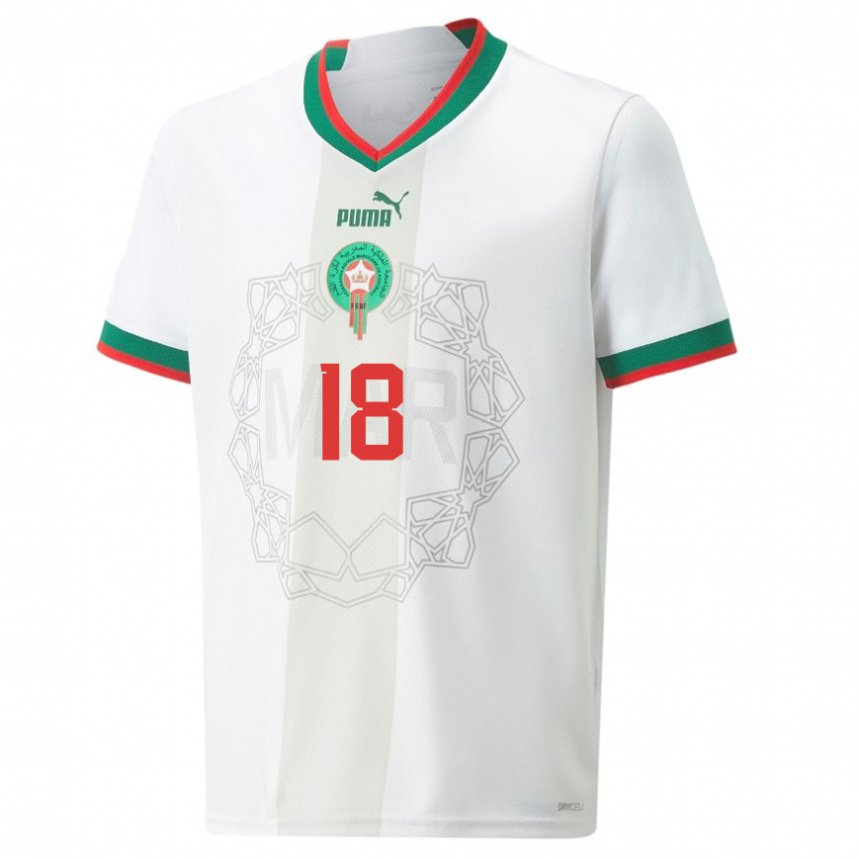 Niño Camiseta Marruecos Amine Harith #18 Blanco 2ª Equipación 22-24 La Camisa México